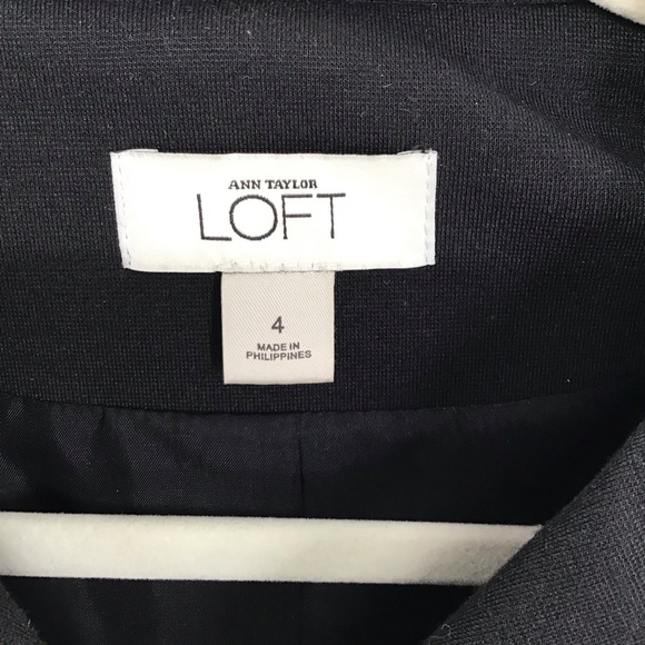 Ann Taylor Loft Pea Coat Jacket Tailored Black Career Business Casual Size 4 - Picture 5 of 9